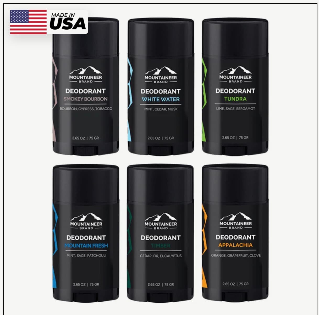 6 Natural Deodorants Premium Men’s Deodorant 