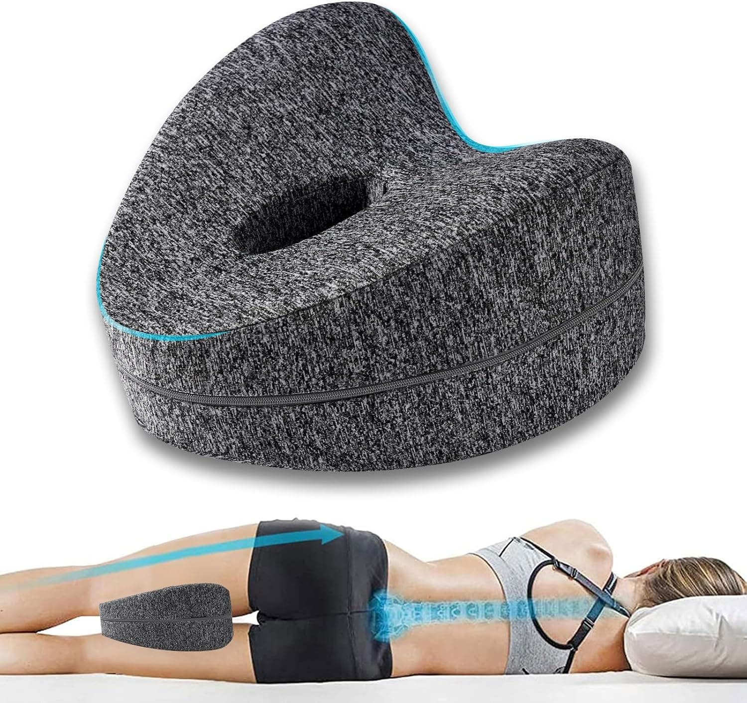 Vertdens Leg Pillow, Knee Pillow for Side Sleepers, Leg Pillows for Sleeping, Knee Cushion for Sleeping,Suitable for Relieving Leg, Back, Knee Pain