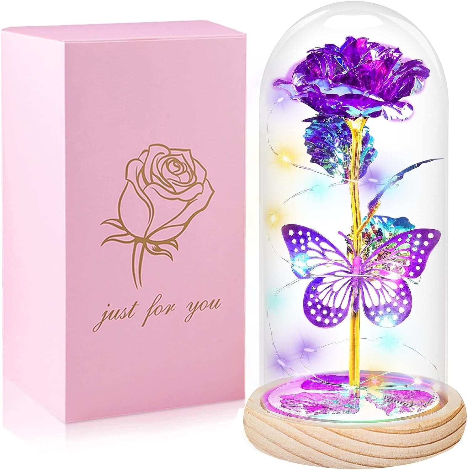 MRose Gifts for Women,Birthday Gifts for Women,Purple Butterfly Flowers for Mother Day Flower Gifts from Daughter Son,Gift for Mom,Sister,Her,Grandma,Wife
