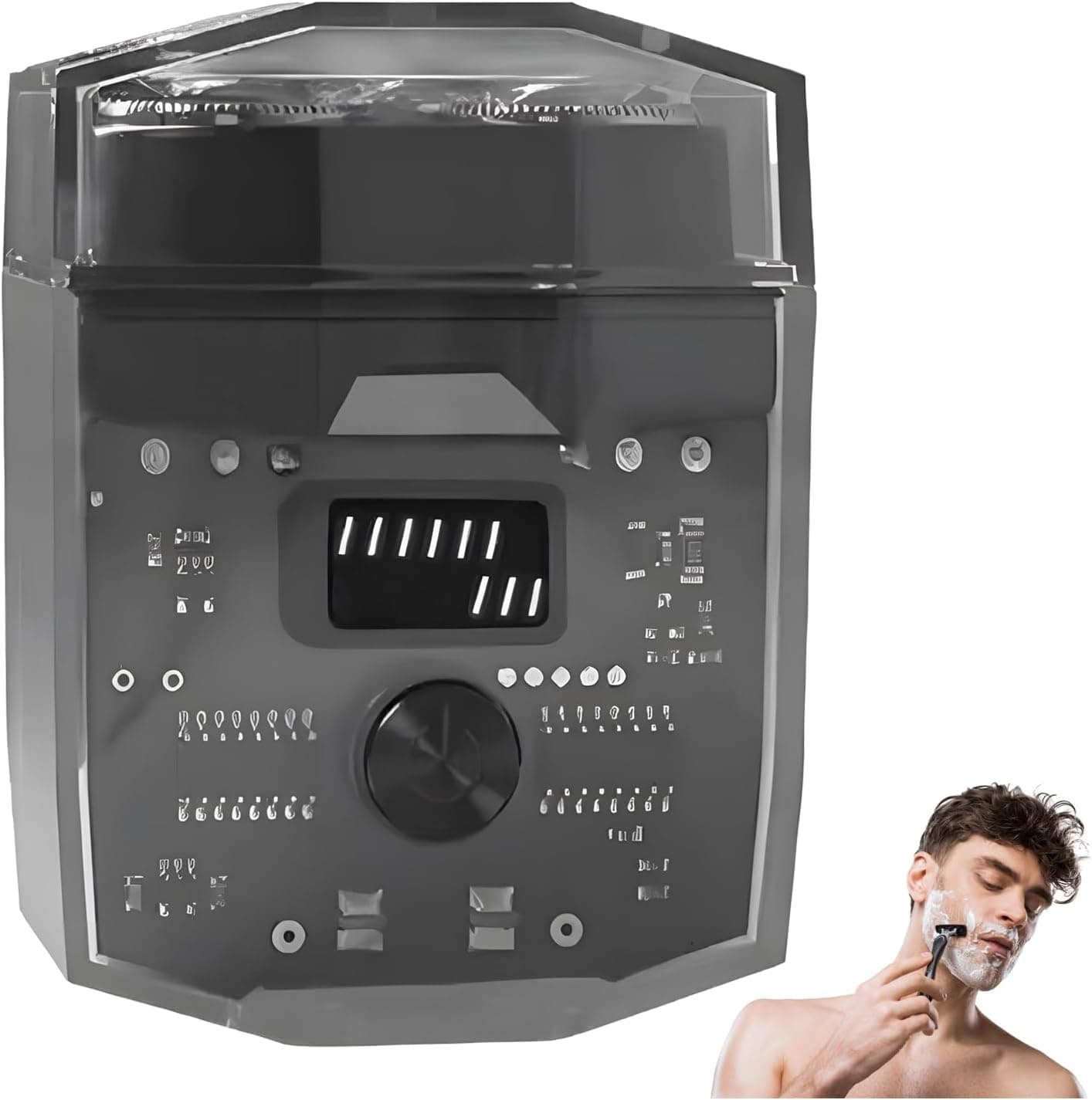 Transparent Mini Electric Shaver with Low Noise, Mini Portable Electric Shaver for Men, Upgrade Pocket Shavers, Rechargeable Waterproof Wet Dry Cordless Razor for Home, Car, Travel (Black)