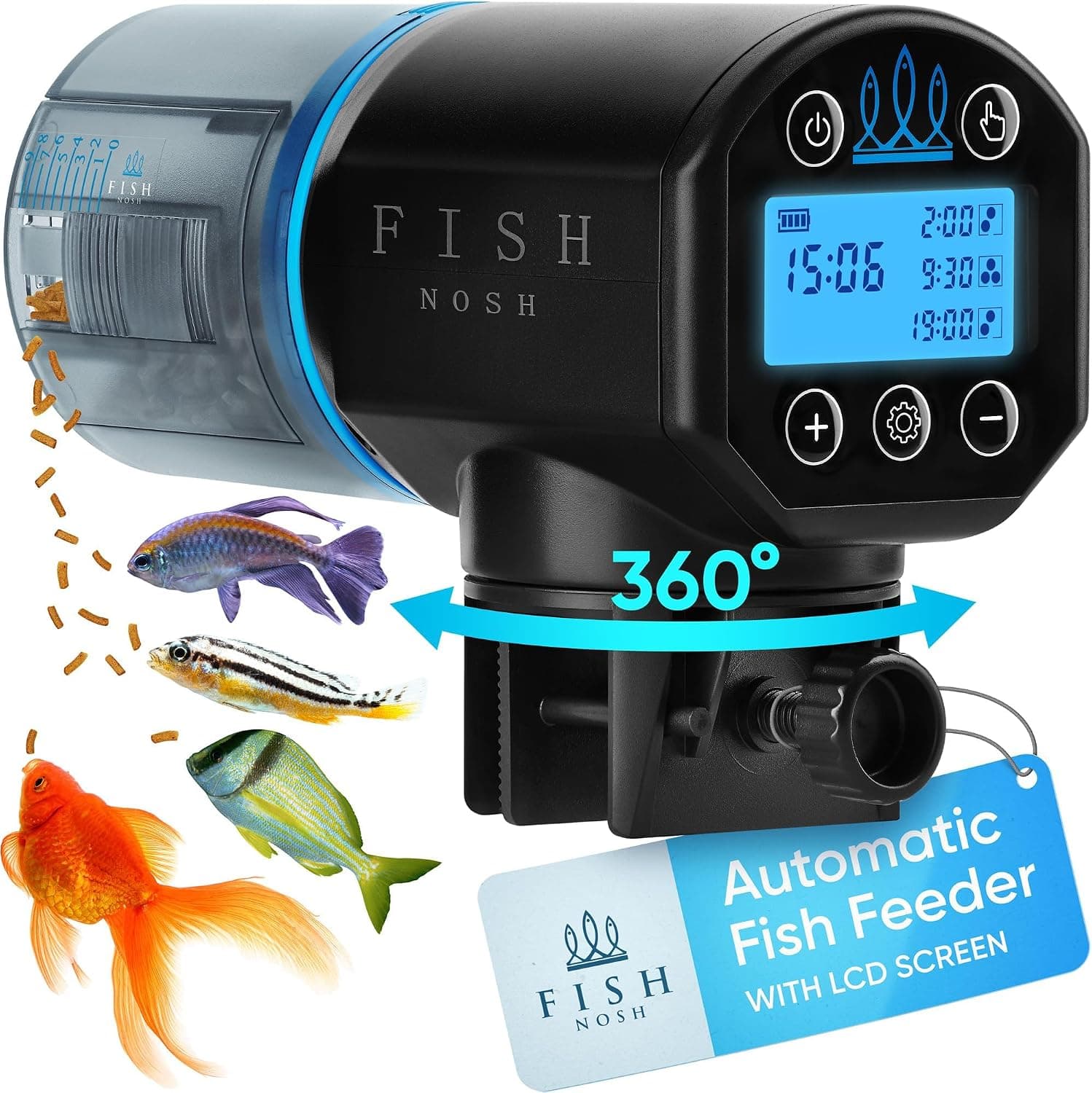 FISHNOSH Automatic Fish Feeder for Aquarium - New Generation 2026, Auto Food Dispenser with Timer for Small Tank