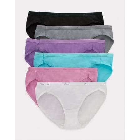Hanes Women s Cotton Bikini Tagless Underwear  Cool Comfort  6-Pack Assorted size 8