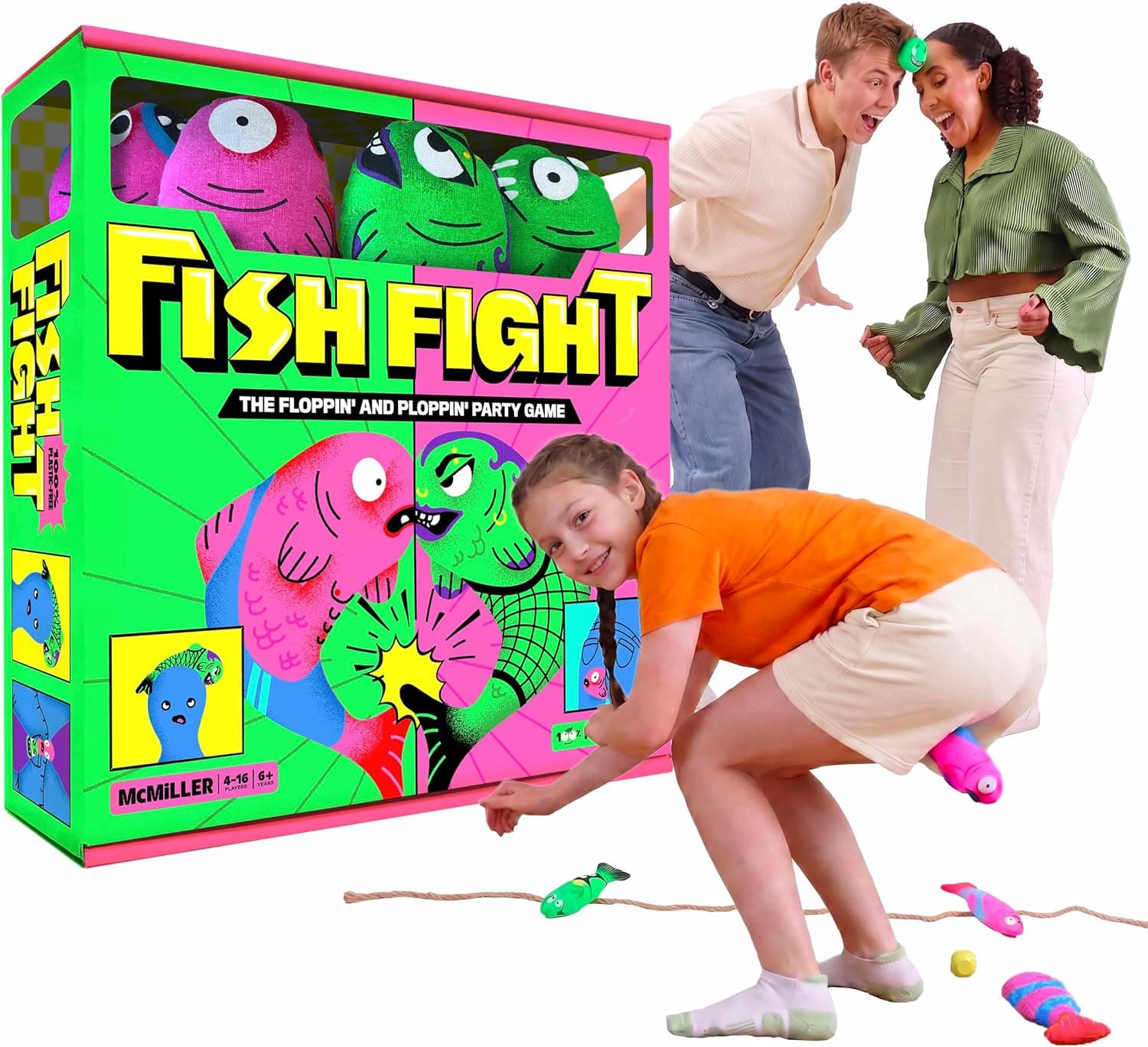 Fish Fight – Funny Flopping Fish Game for Kids & Adults | Outdoor Summer Party Game for Beach, Backyard, Pool, Family & Friends