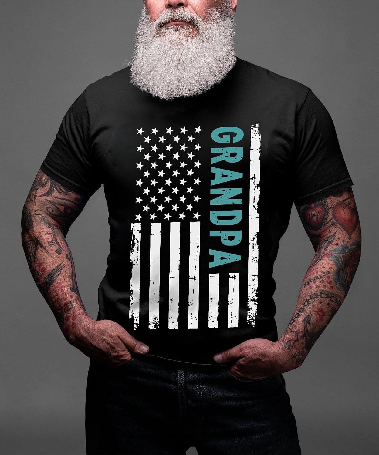 Grandpa Fathers Birthday Day Shirt Black T-Shirts size large 