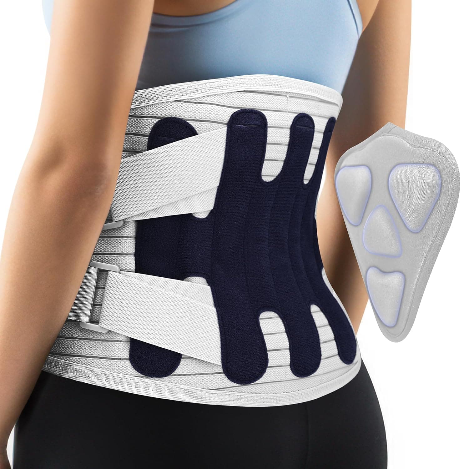 Back Brace for Lower Back Pain Relief,Lumbar Waist Support for women,Lower Back with 3D Lumbar Pad for Work Sports Sciatica, Scoliosis(Grey large)