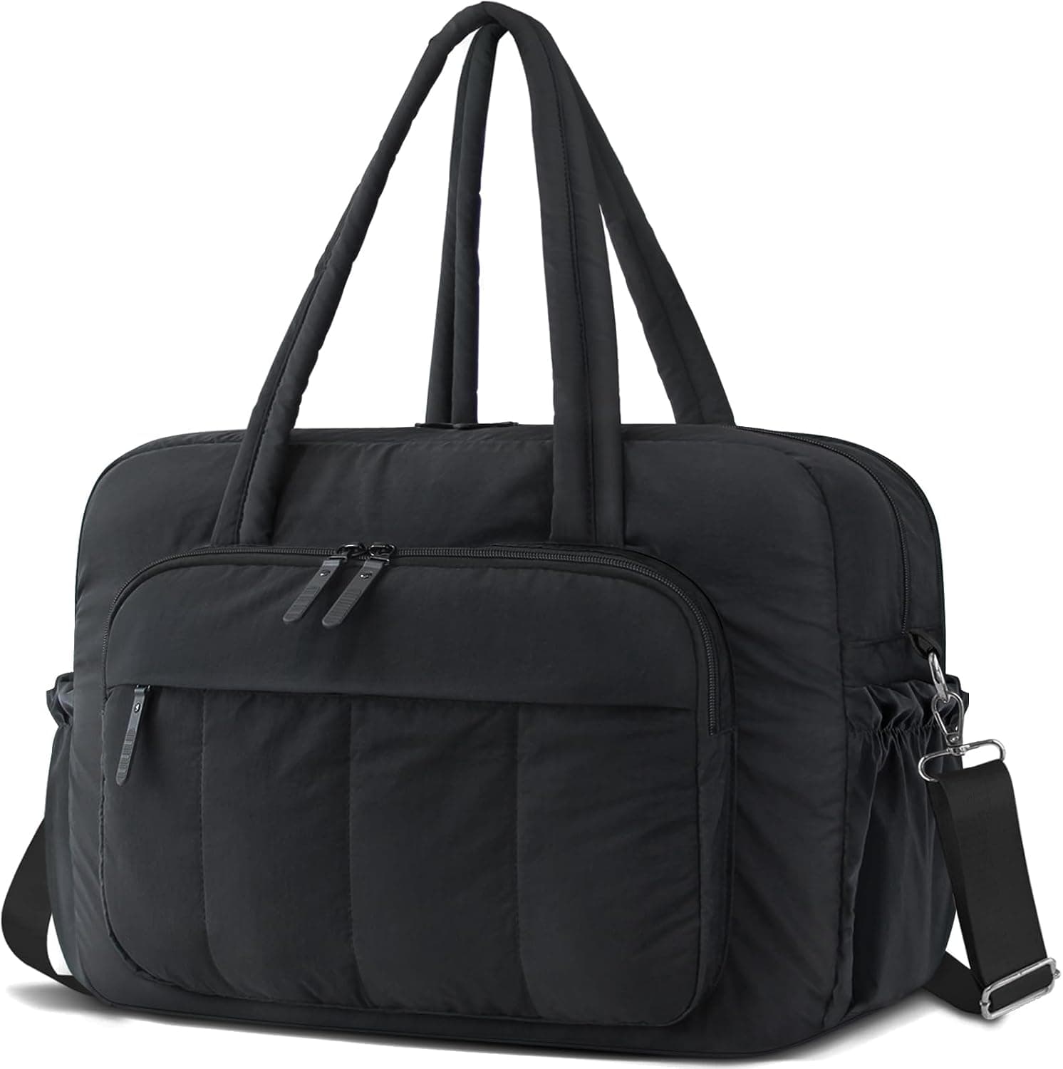 Multi-Pocket 35L Duffel Bag - Water-Resistant Gym & Travel Carry-On for Women (taupe brown color)