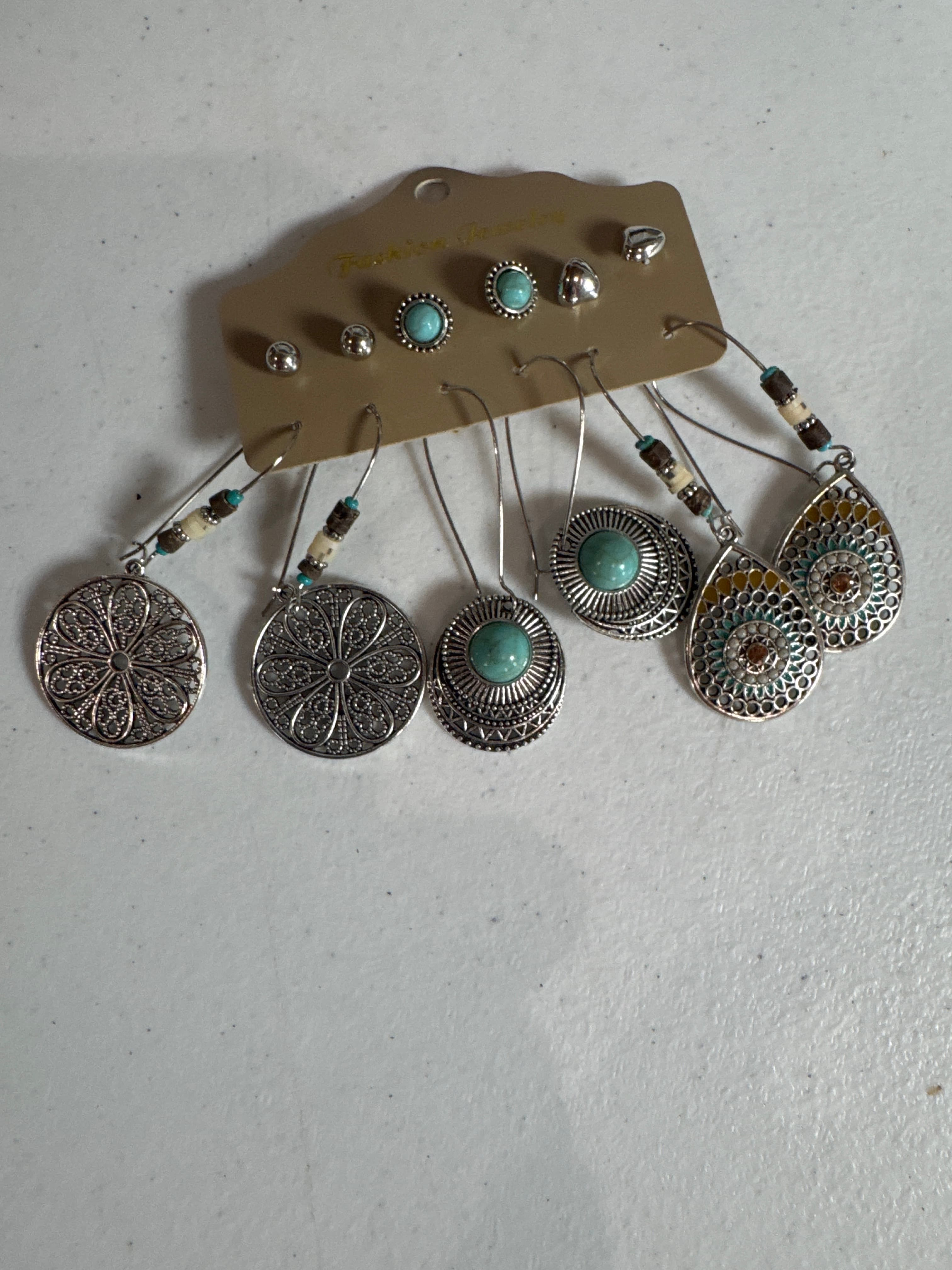 6 pack boho earrings 