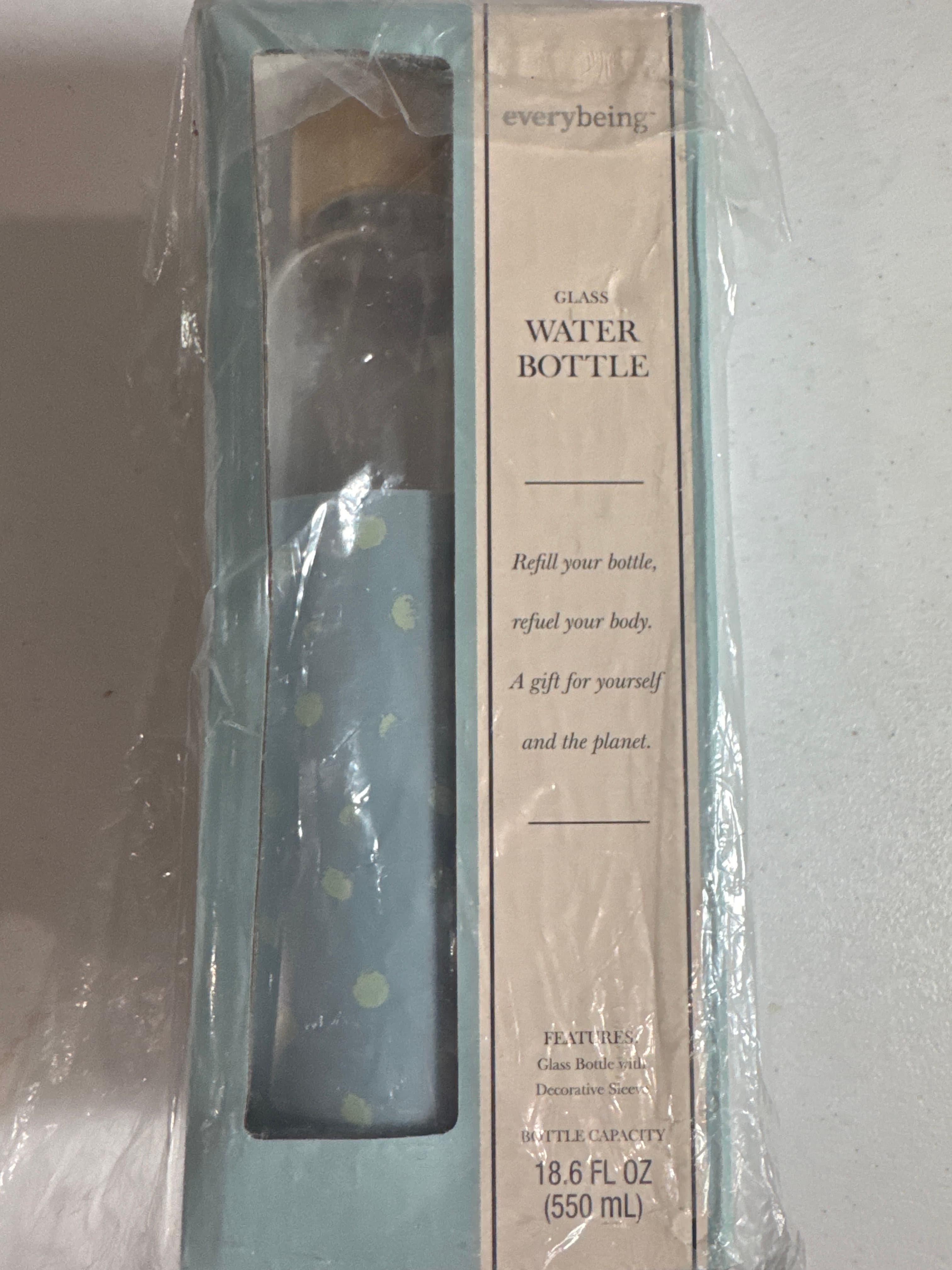Glass water bottle