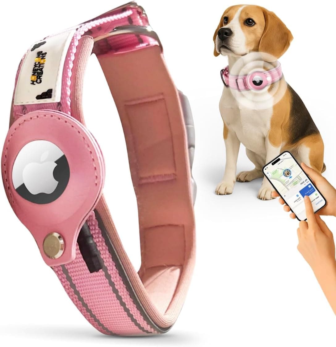 Neoprene Reflective Dog Collar Consists of airtag Holder. Engineered for Style & Comfort, Gentle Polyester & Nylon Material.