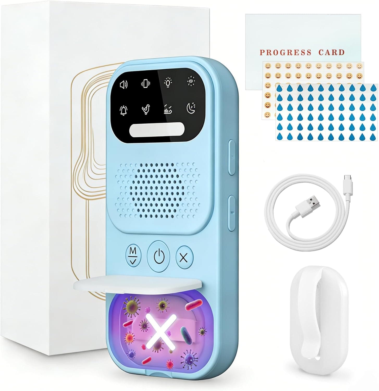 Upgraded Wireless Smart Bed wetting Alarm for Boys, Girls, and Older Kids with UV Mode, Sound/Vibration, 8 Modes, Soft Night Light & High Sensitivity Sensor, Address Children's bedwetting