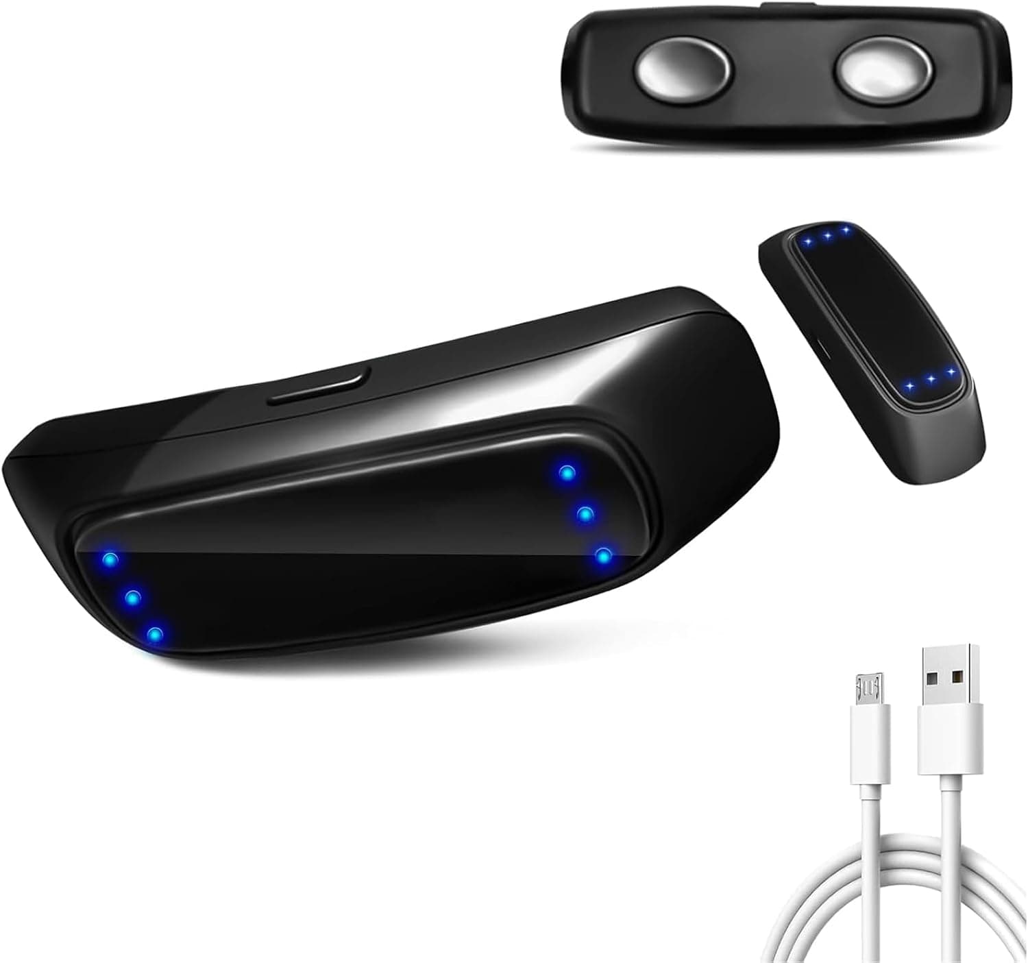 Anti snoring Devices, Smart Snore Stopper with 6 Adjustable Modes for Snoring Relief, Easy & Comfortable Use, Portable Snore Solution for Home Office Travel Black