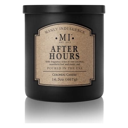 Manly Indulgence Classic After Hours Scented Jar Candle  16.5 oz  60h Burn  Fresh