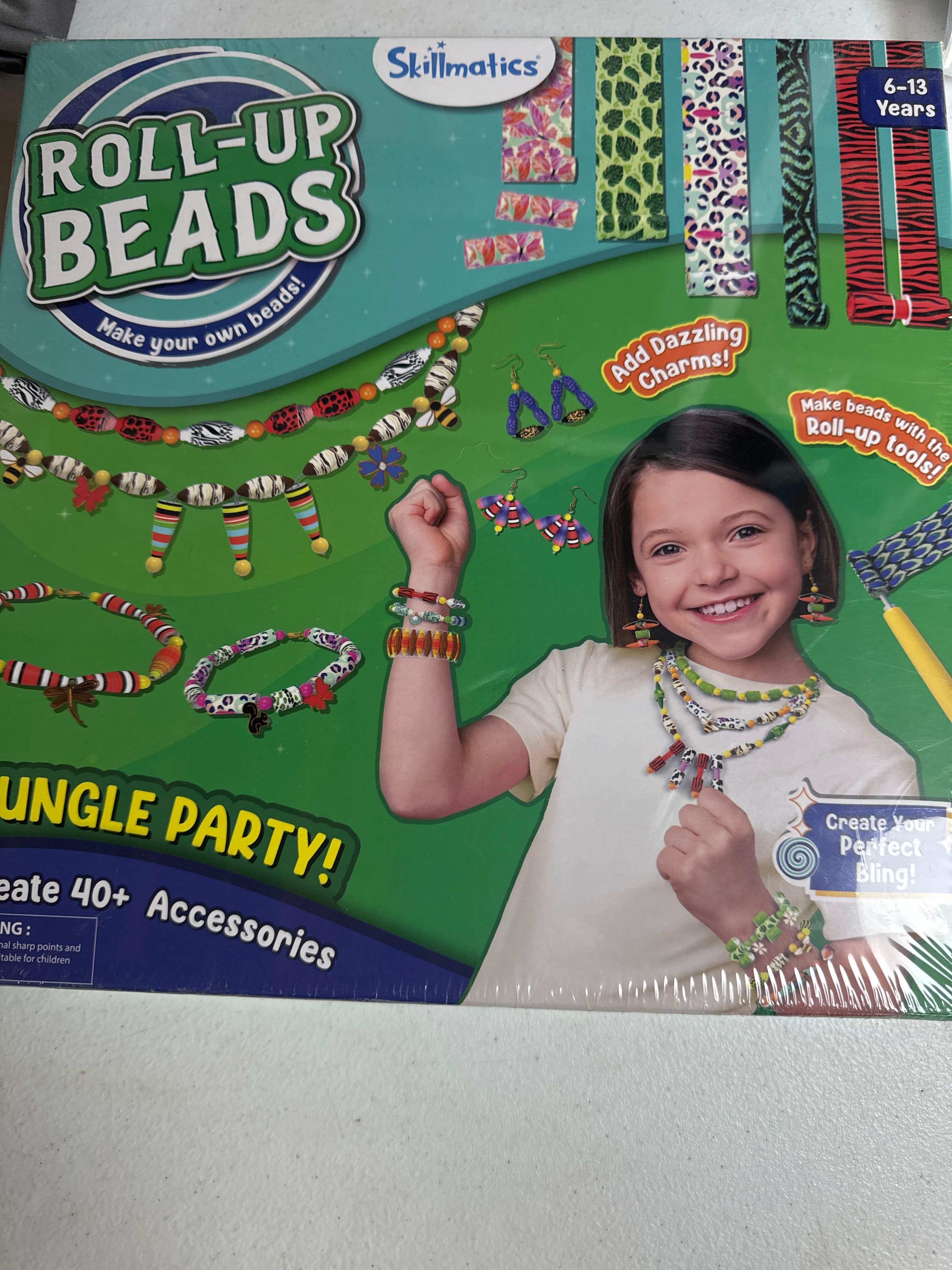 Roll up beads make your own. Jungle theme.