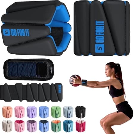 SPORTBIT Wrist Weights for Women - Pair of 1lb Platinum-Cured Silicone Wrist and Ankle Weights  Adjustable  Durable  Non-Slip Design  Ideal for Strength Training  Yoga  Running and Home Activities