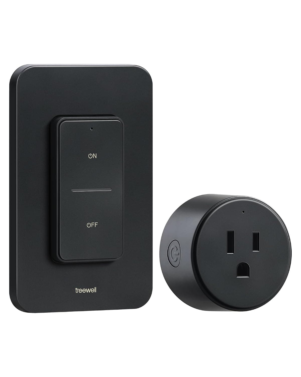 Remote Control Outlet with Wireless Wall Switch, Black