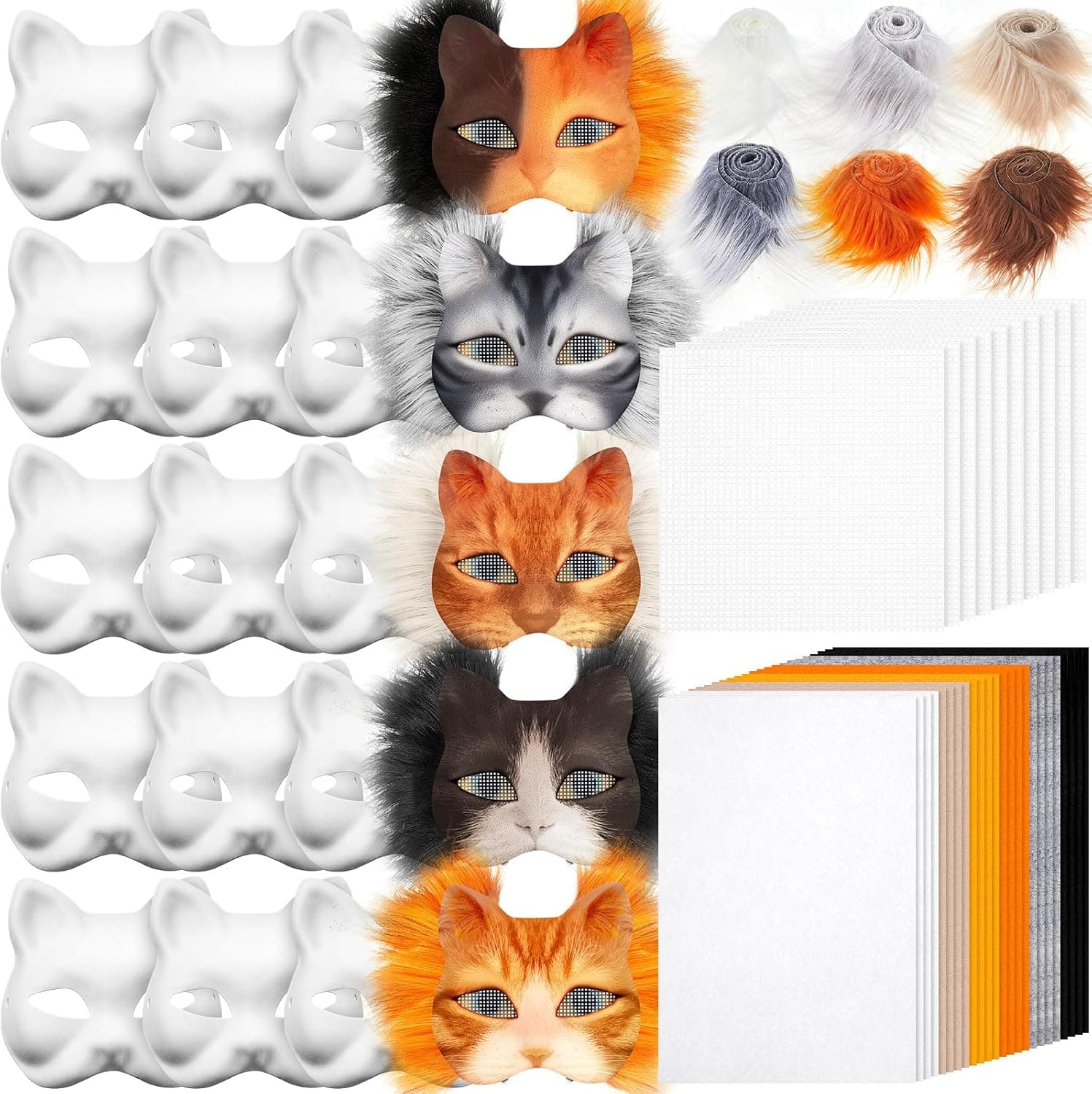 Seenelling Therian Cat Mask Kit DIY Blank Bases- 6 pack