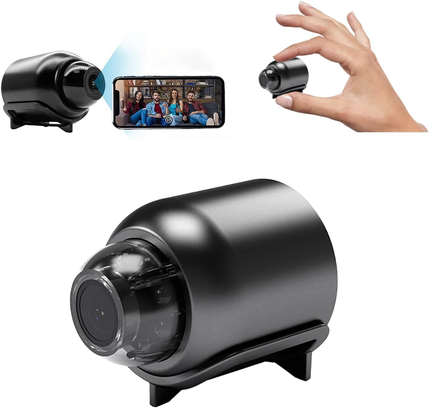 1080P HD Mini WiFi Camera - Night Vision Included, Motion Detection Remote Monitoring 160° Wide Angle Micro Monitor Small Cam for Baby Room Home Office Warehouse (1PCS)