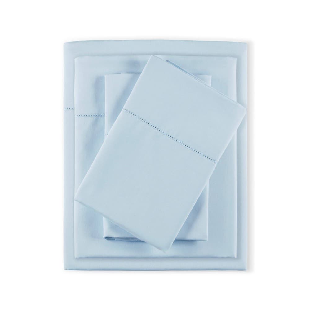 King 500 Thread Count Cotton Deep Pocket Sheet Set Blue - Madison Park: Luxury Sateen, OEKO-TEX Certified 6 Pc Set