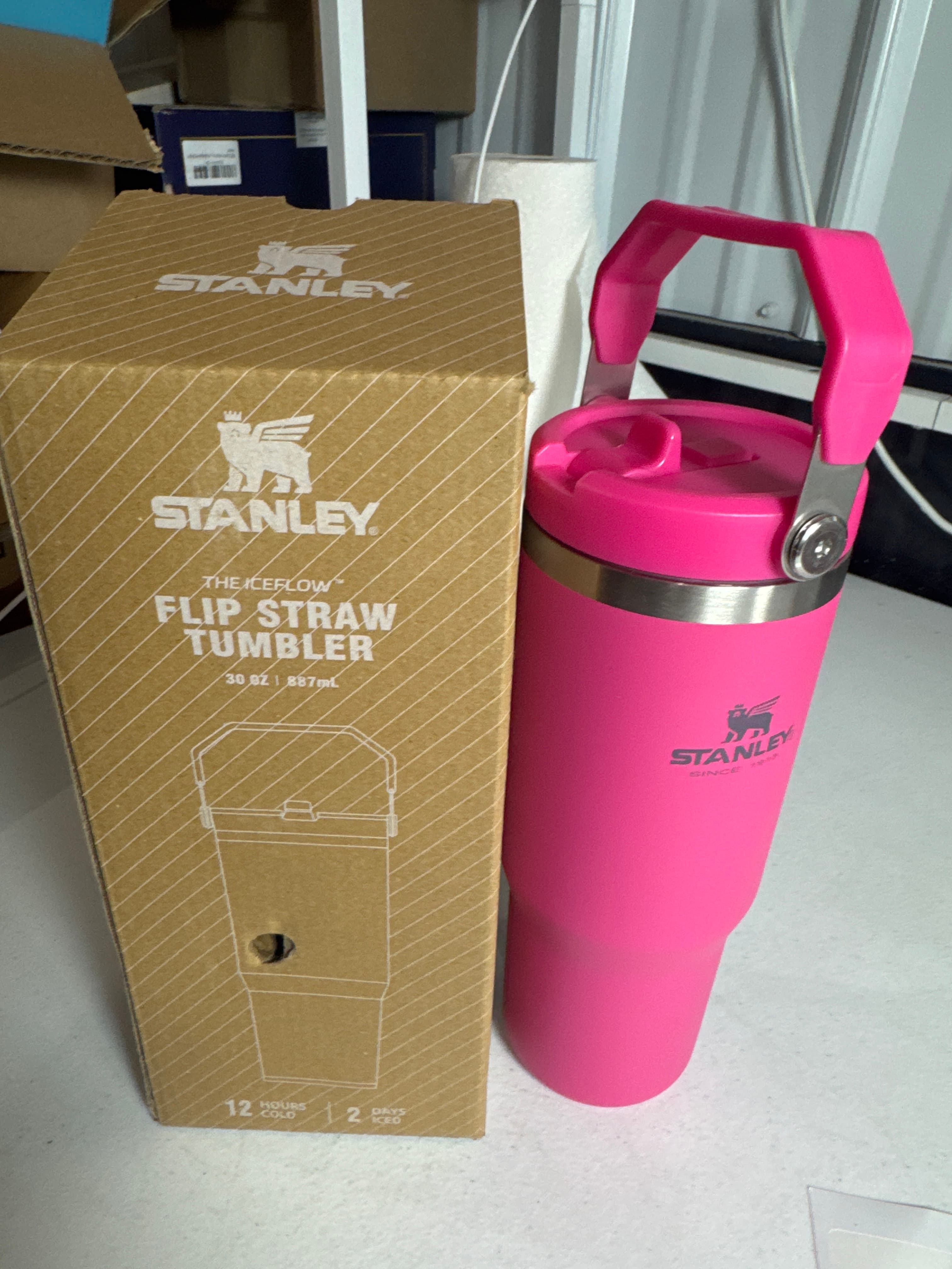STANLEY IceFlow 2.0 Flip Straw Tumbler, 30 oz, Hot pink 