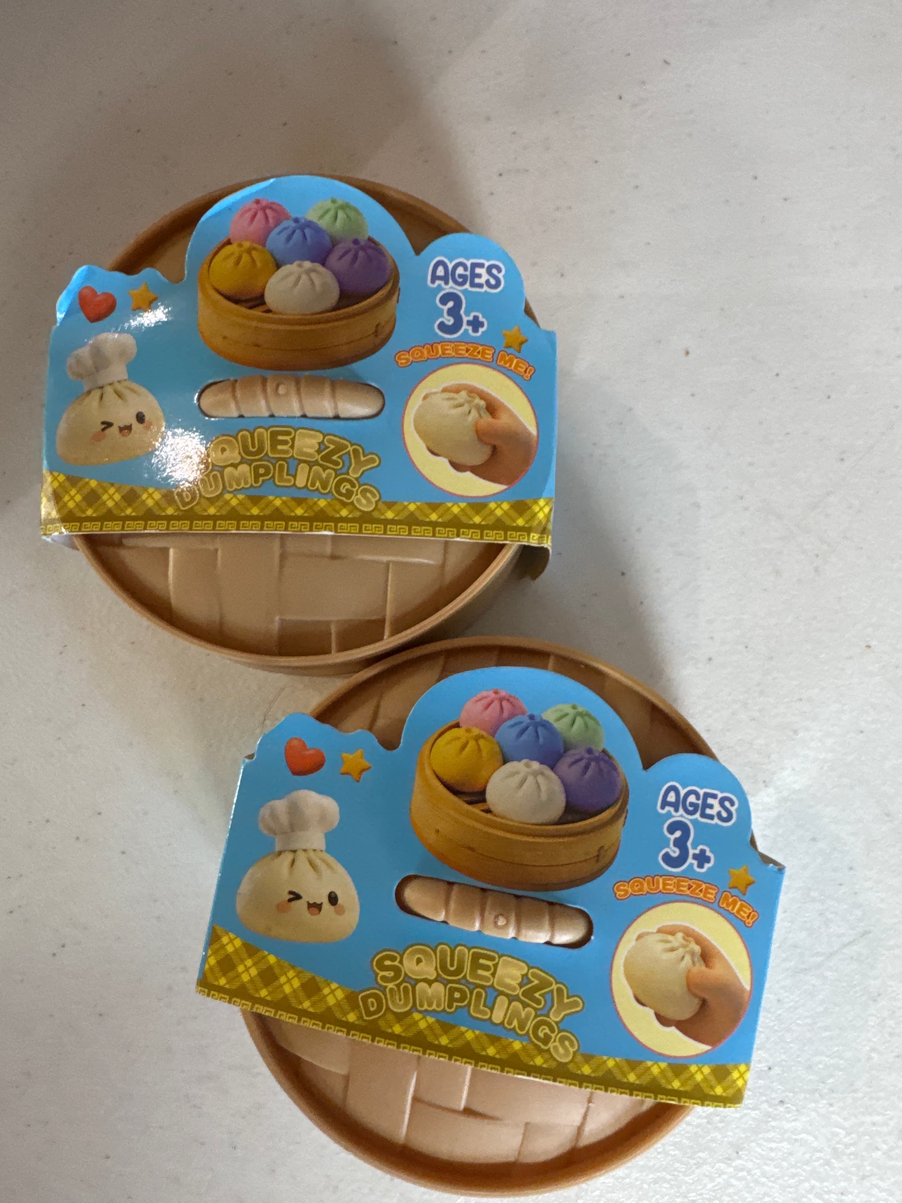 Two mystery squishy dumplings