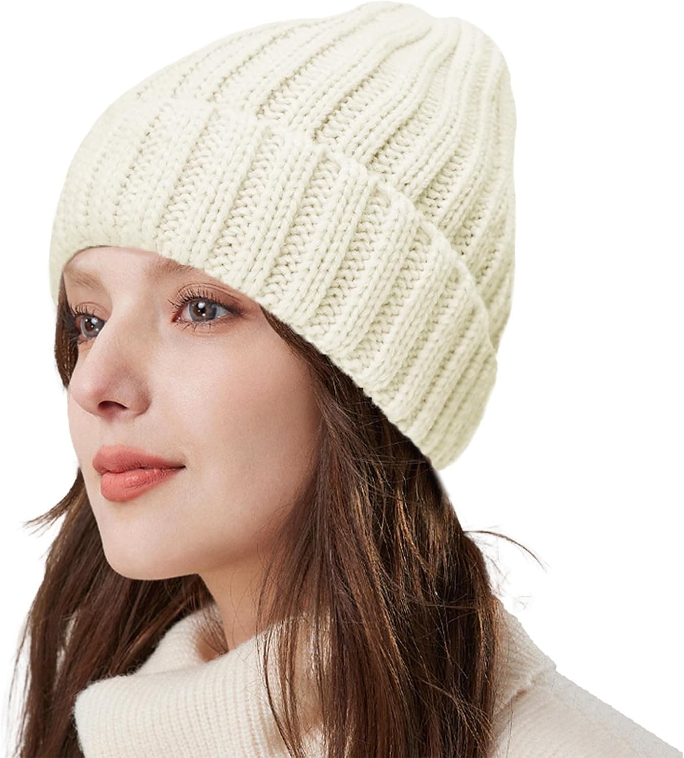 ZOORON 2 Winter Beanie for Women Soft Warm Slouchy Knit Hat Ski Stocking Cuffed Cap