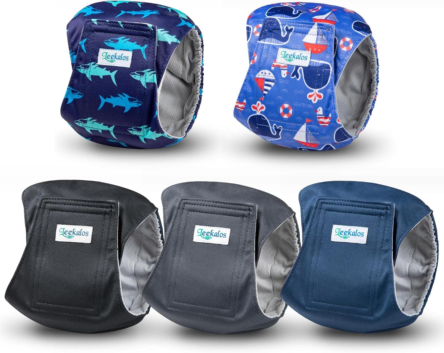 Washable Belly Bands for Male Dogs,Reusable Dog Diapers Male,L Plain+Print