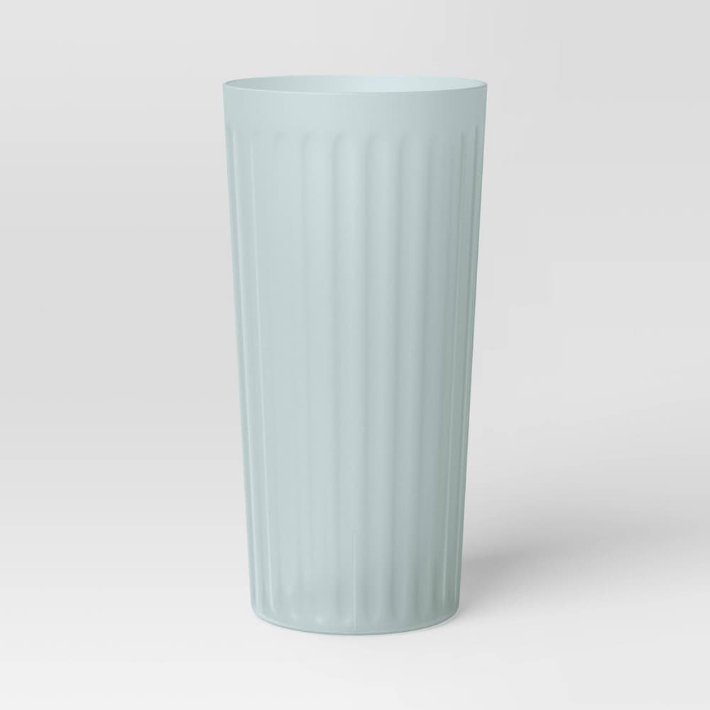 (8) 26 fl oz Plastic Tall Tumbler Mint Ribbed - Room Essentials™: Reusable Drinkware, Dishwasher & Microwave Safe (8)