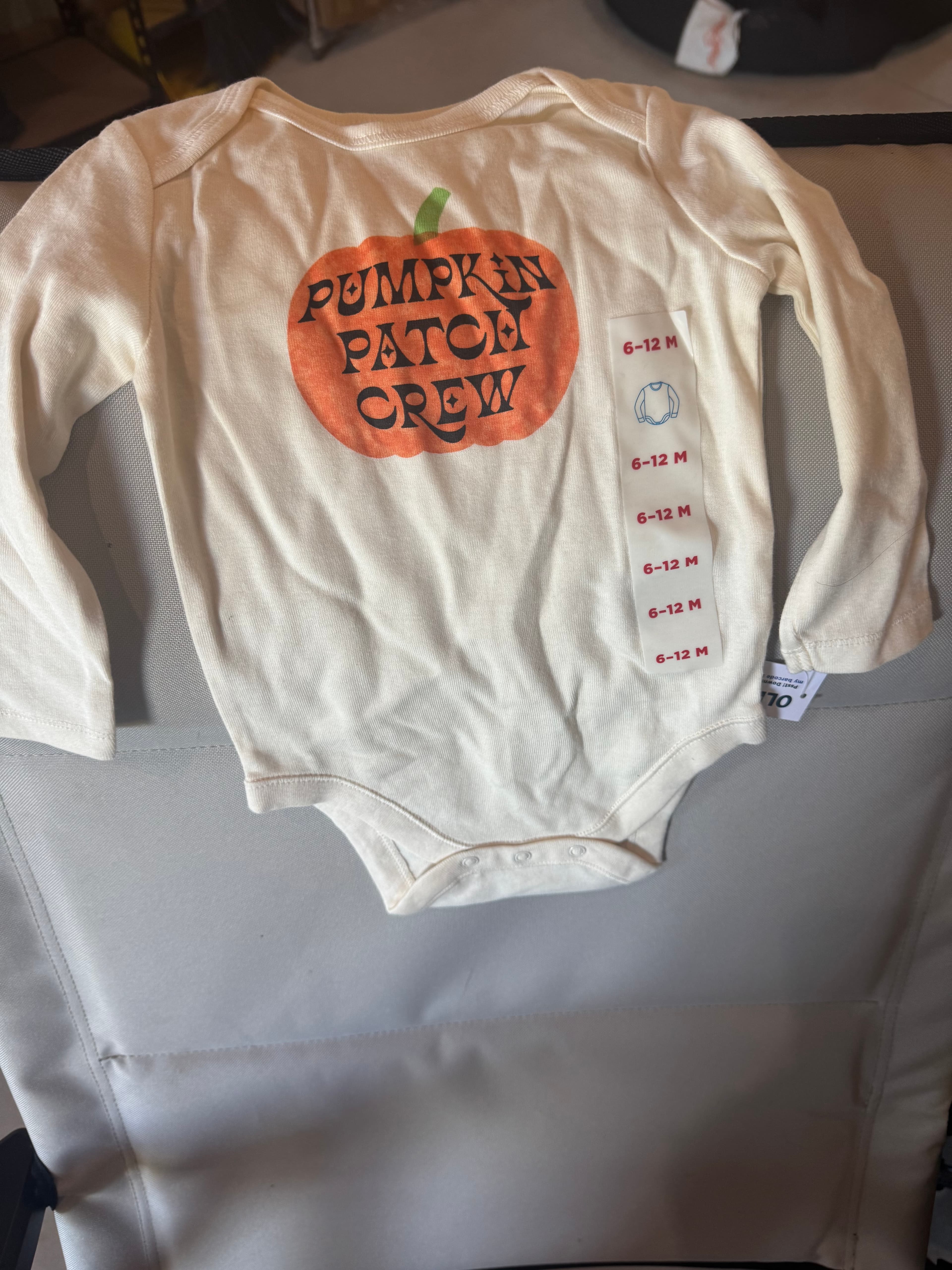 6-12 mo Old Navy pumpkin patch Crew onesie