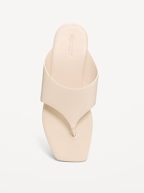 Old Navy Soft Leather Wide Thong Sandal for Women
