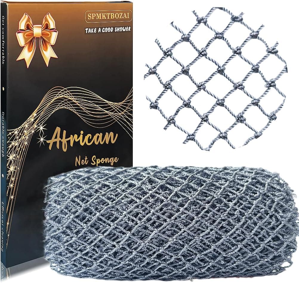 SPMKTBOZAI African Net Sponge Authentic, Exfoliating Net for Body Back