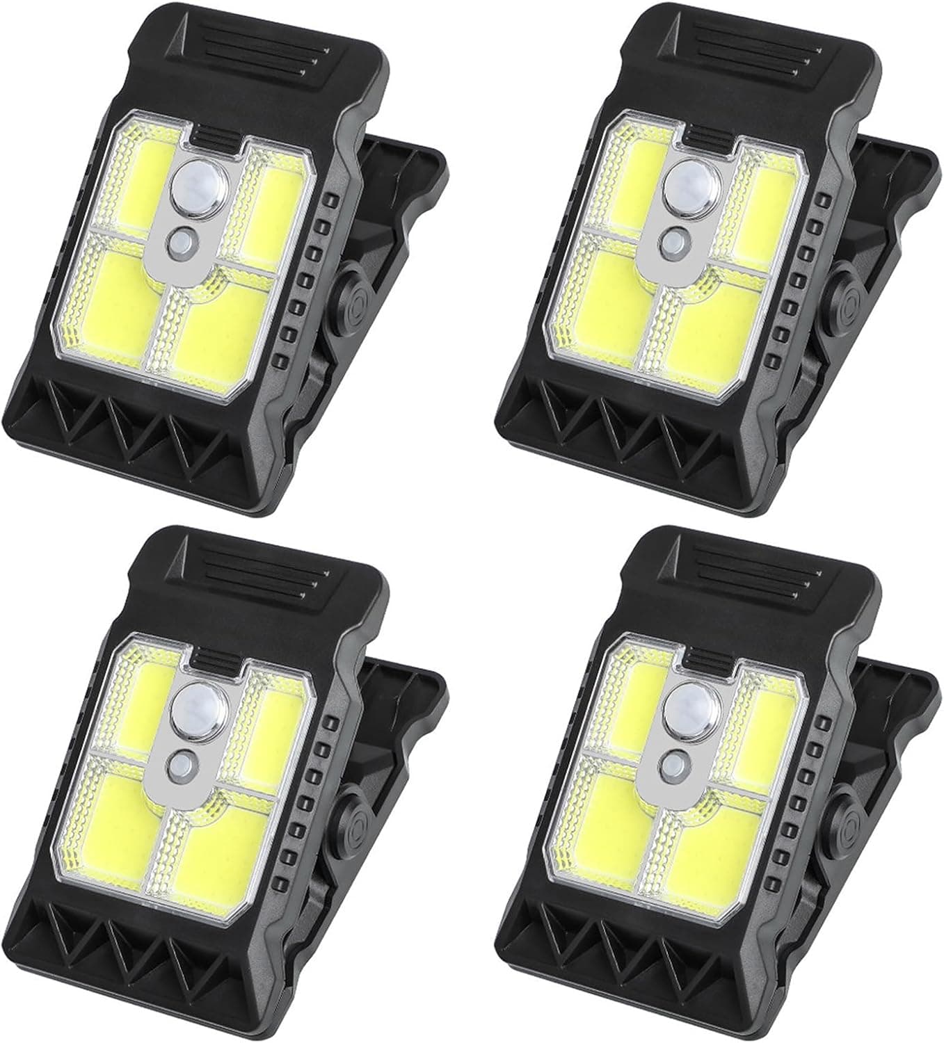 Clamp on Solar Motion Light, Solar Motion Clamp Lights, Clip on Solar Motion Sensor Light Outdoor, Portable, Waterproof, 3 Modes, Type-C Charging for Patio Fence Tent