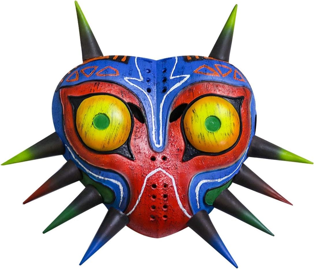 Halloween Realistic Mask Masquerade Party Colorful Half Face Cosplay Costume Props (Blue)