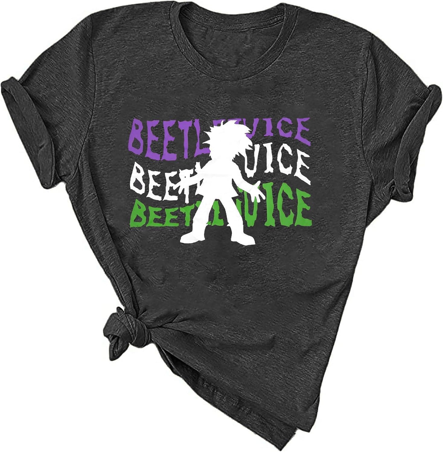 Halloween Shirt Women: Halloween Letter Print T-Shirt Horror Tee Cute Halloween Party Tops Fall Graphic T Shirt
