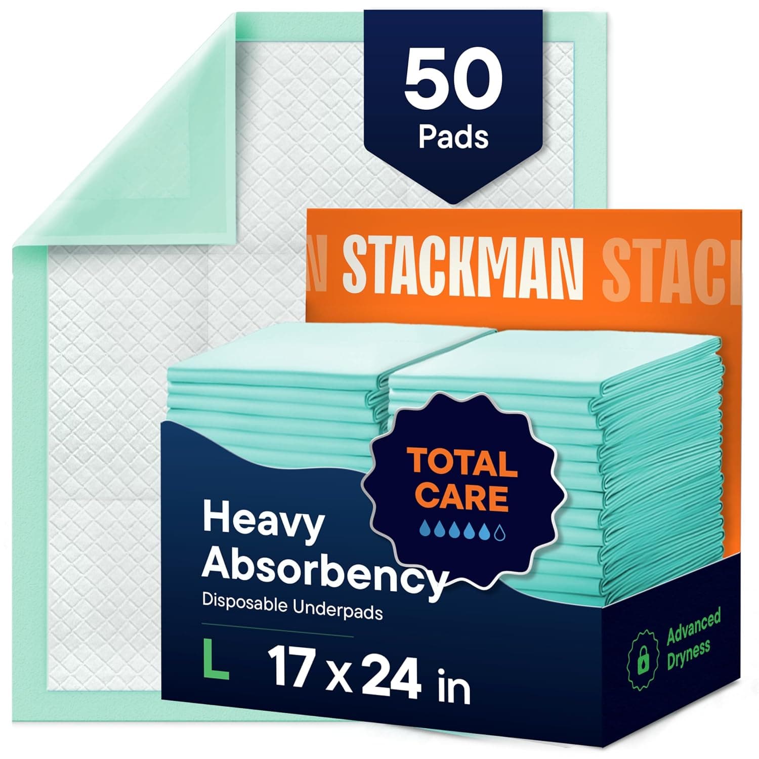 Disposable  per pads [50-Pack] Underpads 17"x 24" - Pee Pads for Dog, Puppy - Diaper Changing Table Pad for Baby - Incontinence Bed & Chair Liners for Elderly - Pet Potty Training Pads - Leak Proof