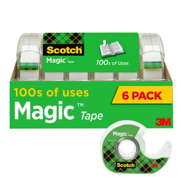 Scotch Magic Tape Dispensers  3/4 in. x 650 in.  6 Dispensers