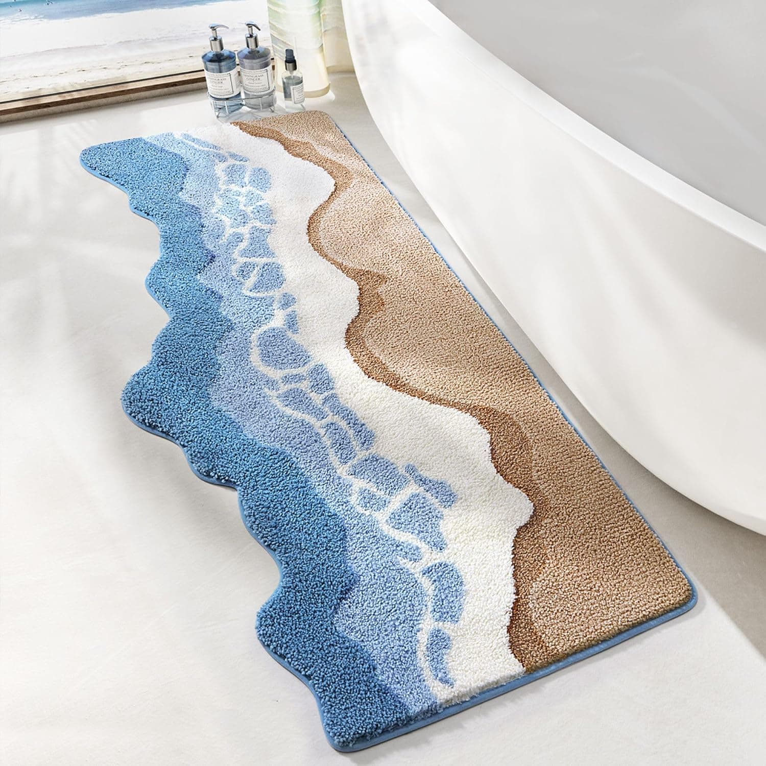 Luxury Microfiber Bath Mat, Extra Soft and Absorbent Carpet, Non-Slip Plush Shaggy Bathroom Rug, Machine Wash Dry, Bath Rugs for Bathroom and Bedroom Floor, Tub and Shower (50x120cm)